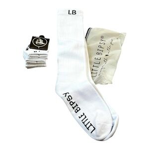 Little Bipsy Mommy and Me Matching Cotton Socks, White, One Size